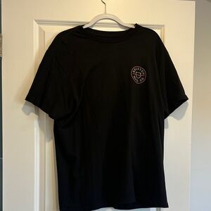 Brixton Black Short-Sleeve Tee with Orange Logo